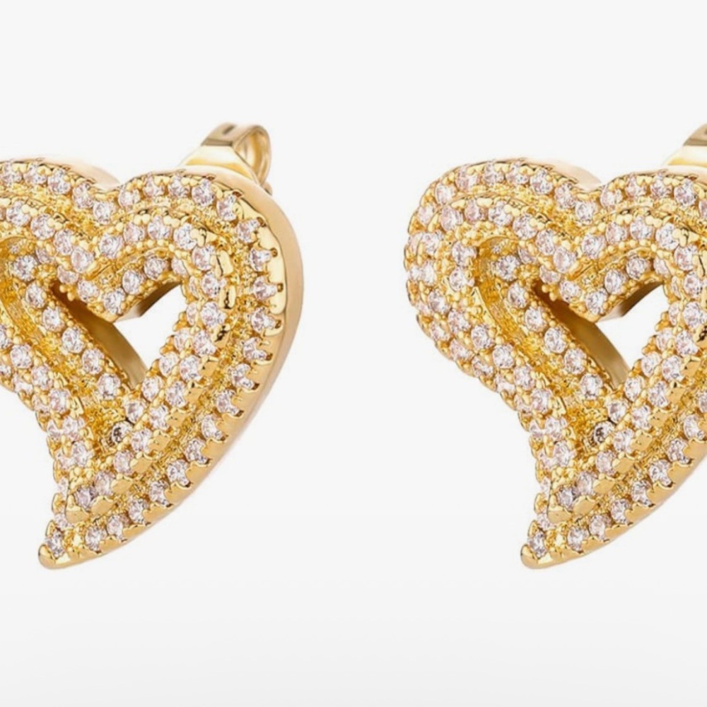 Elegant Gold Heart Earrings